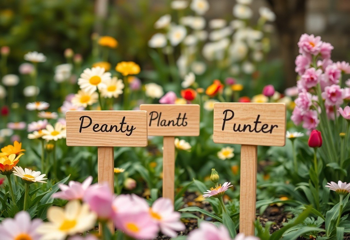 diy wooden plant markers for spring garden