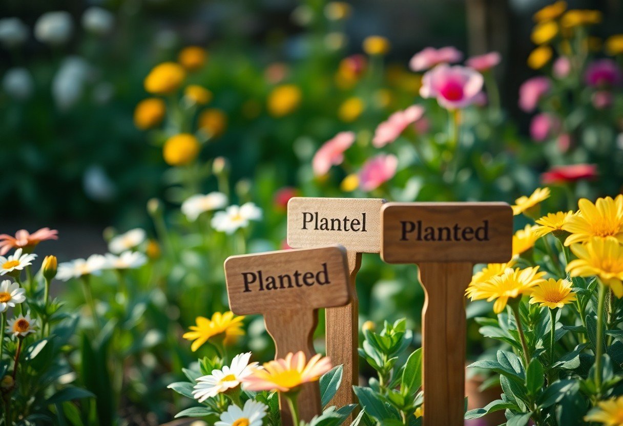 diy wooden plant markers for spring garden